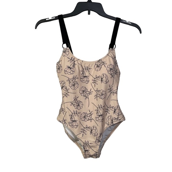 Calvin Klein Floral Logo Rings Printed One-Piece Swimsuit size 4 - Picture 1 of 9